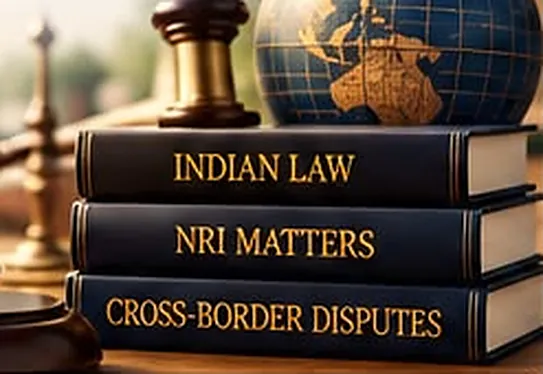 Gavel, globe and Indian Law and NRI Matters books